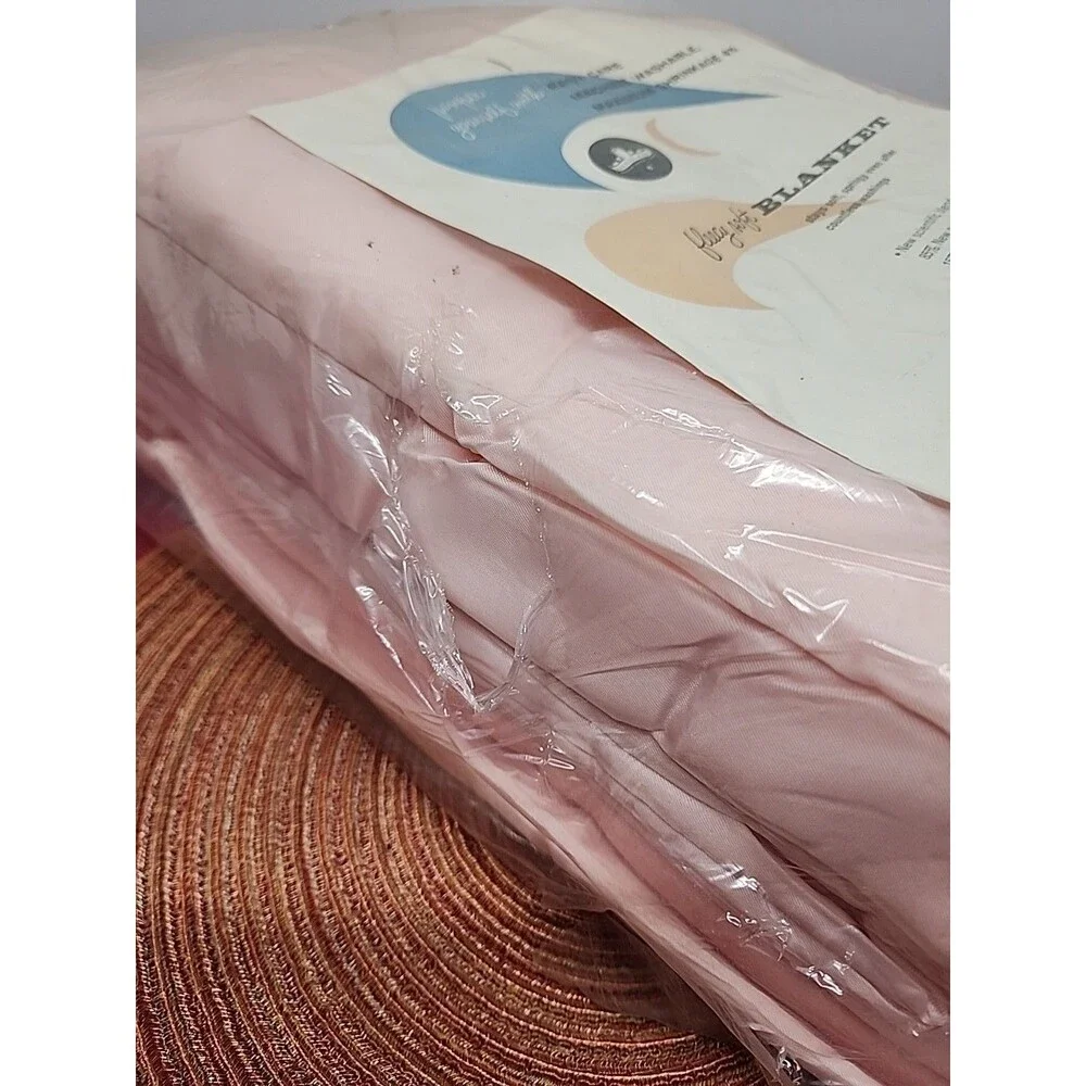 VTG Harmony House For Sears Pink Fleecy Soft Blanket 80 X 90 New W Tags 1960s